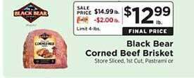 ShopRite Black bear corned beef brisket offer