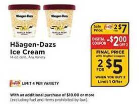 ShopRite Häagen-dazs ice cream offer
