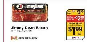 ShopRite Jimmy dean bacon offer