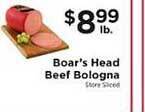 ShopRite Boar's head beef bologna offer