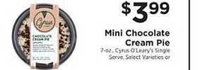ShopRite Mini chocolate cream pie offer
