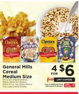ShopRite General mills cereal medium size offer