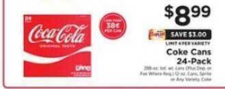 ShopRite Coke cans 24-pack offer