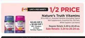 ShopRite Nature's truth vitamins offer