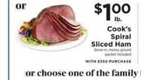 ShopRite Cook's spiral sliced ham offer