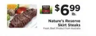 ShopRite Nature's reserve skirt steaks offer