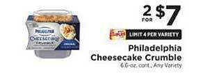 ShopRite Philadelphia cheesecake crumble offer