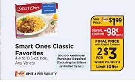 ShopRite Smart ones classic favorites offer