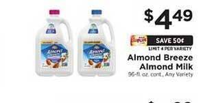 ShopRite Almond breeze almond milk offer