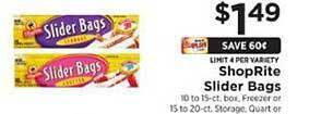 ShopRite Slider bags offer