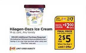 ShopRite Häagen-dazs ice cream offer