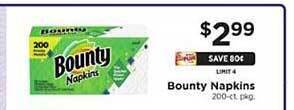 ShopRite Bounty napkins offer