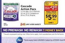 ShopRite Cascade action pacs offer