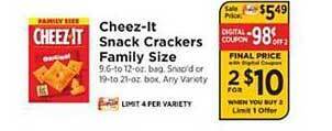 ShopRite Cheez-it snack crackers family size offer
