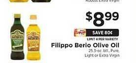ShopRite Filippo berio olive oil offer