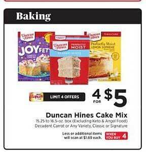 ShopRite Duncan hines cake mix offer