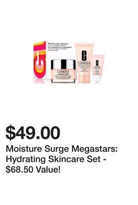 Belk Moisture surge megastars: hydrating skincare set - $68.50 value! offer