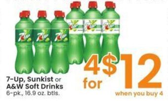 Albertsons 7-Up, Sunkist or A&W Soft Drinks offer