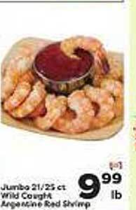 Weis Markets Jumbo 21 25 ct wild caught argentine red shrimp offer