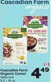 Weis Markets Cascadian farm organic cereal offer