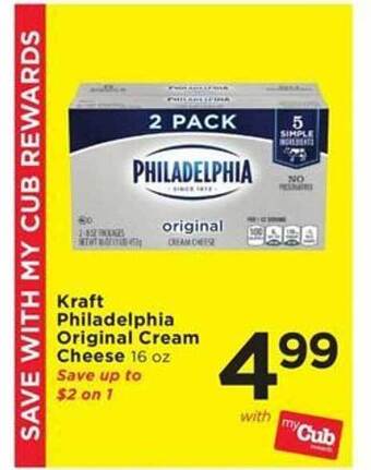 Cub Foods Kraft philadelphia original cream cheese offer