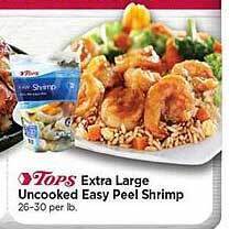 Tops Tops extra large uncooked easy peel shrimp offer