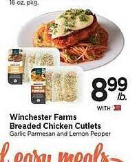 Tops Winchester farms breaded chicken cutlets offer
