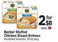Barber stuffed chicken breast entrees