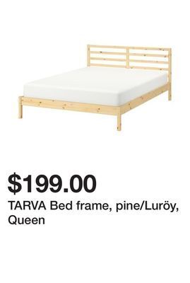 Ikea Tarva bed frame, pine/luröy, queen offer