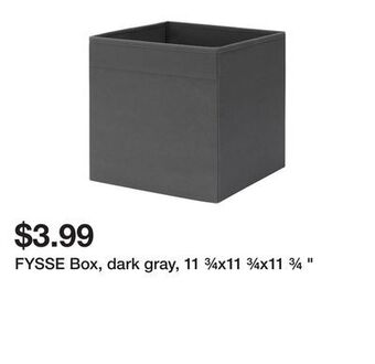 Ikea Fysse box, dark gray, 11 ¾x11 ¾x11 ¾ " offer