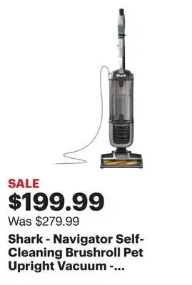 Best Buy Shark - navigator self-cleaning brushroll pet upright vacuum - pewter grey metallic offer