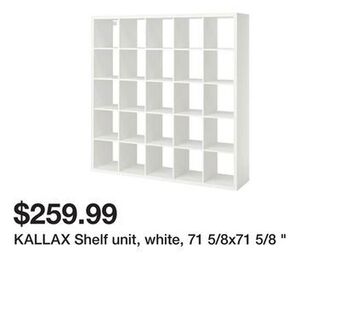 Ikea Kallax shelf unit, white, 71 5/8x71 5/8 " offer