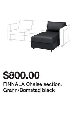 Ikea Finnala chaise section, grann/bomstad black offer