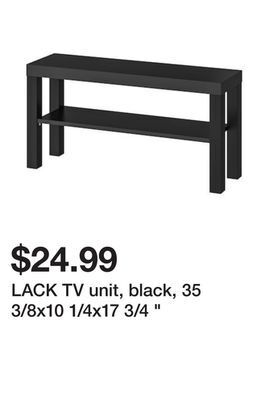 Ikea Lack tv unit, black, 35 3/8x10 1/4x17 3/4 " offer