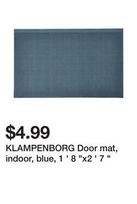 Ikea Klampenborg door mat, indoor, blue, 1 ' 8 "x2 ' 7 " offer
