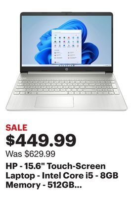 Best Buy Hp - 15.6" touch-screen laptop - intel core i5 - 8gb memory - 512gb ssd - natural silver offer