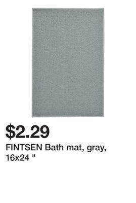 Ikea Fintsen bath mat, gray, 16x24 " offer