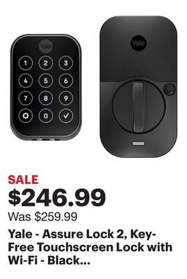 Best Buy Yale - assure lock 2, key-free touchscreen lock with wi-fi - black suede offer