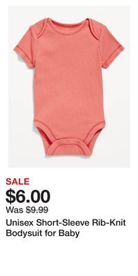 Old Navy Unisex short-sleeve rib-knit bodysuit for baby offer