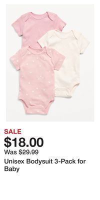 Old Navy Unisex bodysuit 3-pack for baby offer