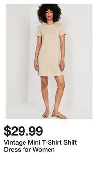 Old Navy Vintage mini t-shirt shift dress for women offer
