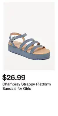 Old Navy Chambray strappy platform sandals for girls offer