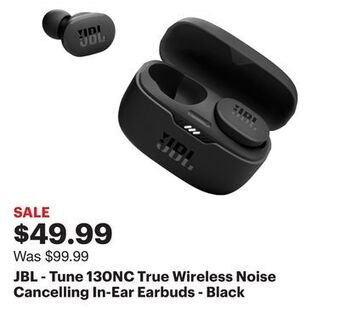 Best Buy Jbl - tune 130nc true wireless noise cancelling in-ear earbuds - black offer