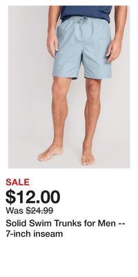 Old Navy Solid swim trunks for men -- 7-inch inseam offer