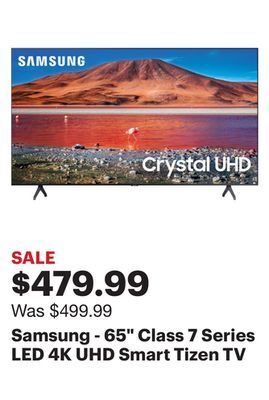 Best Buy Samsung - 65" class 7 series led 4k uhd smart tizen tv offer