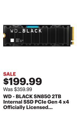 Best Buy Wd - black sn850 2tb internal ssd pcie gen 4 x4 officially licensed for ps5 with heatsink offer