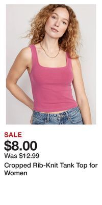 Old Navy Cropped rib-knit tank top for women offer