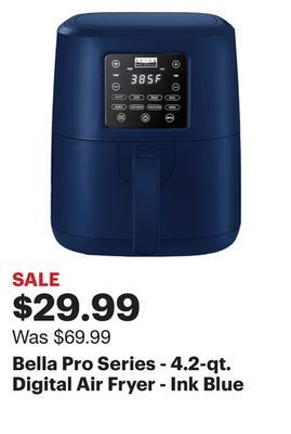 Best Buy Bella pro series - 4.2-qt. digital air fryer - ink blue offer