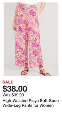 Old Navy High-waisted playa soft-spun wide-leg pants for women offer