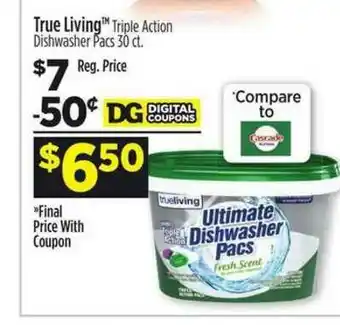 Dollar General True Living Triple Actions Dishwasher Pacs offer